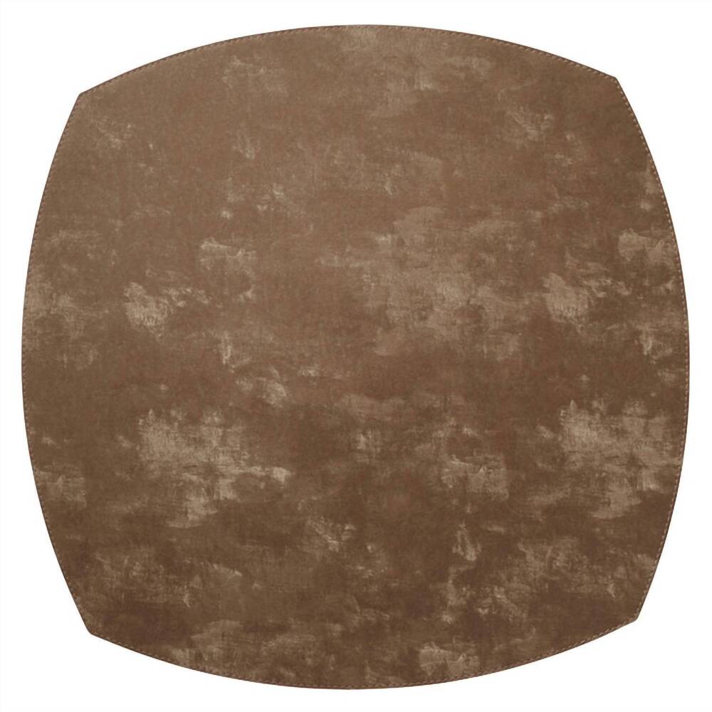 NEW BODRUM LINENS velvet elliptical placemats - set of 4 in mocha mousse